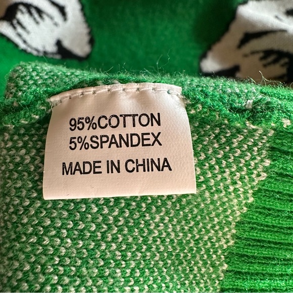 CDM Unique Snow Leopard Green Crew Neck Women’s- M - Cotton blend Sweater - Picture 6 of 8